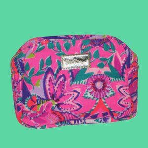 NWT Lilly Pulitzer Cosmetic Make Up Bag Pouch in She's Too Fly Pink